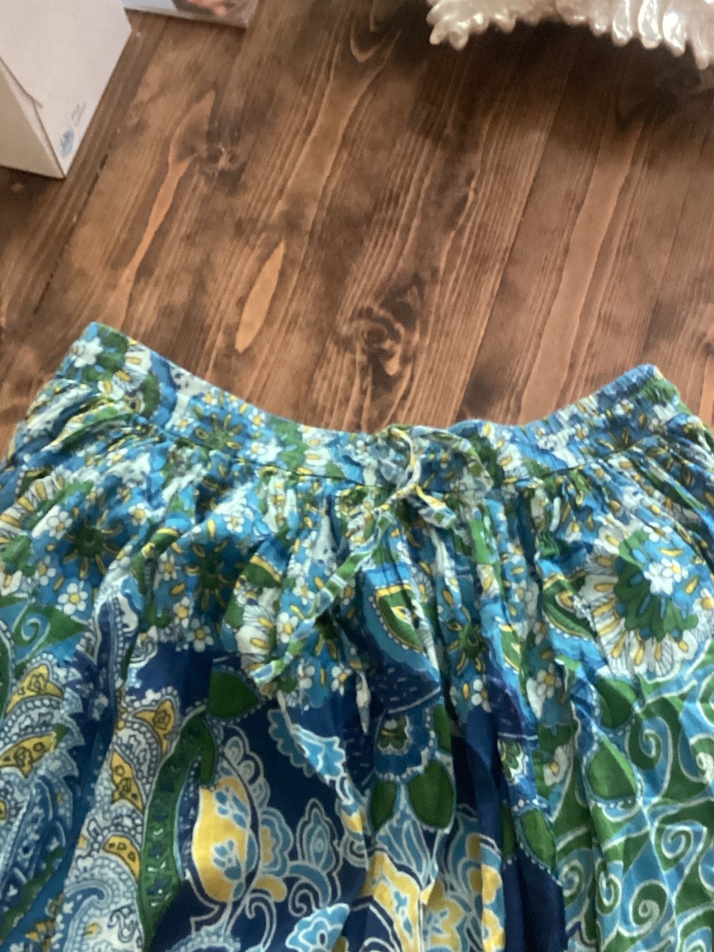 Studio West Blue, Green & Yellow Paisley Skirt